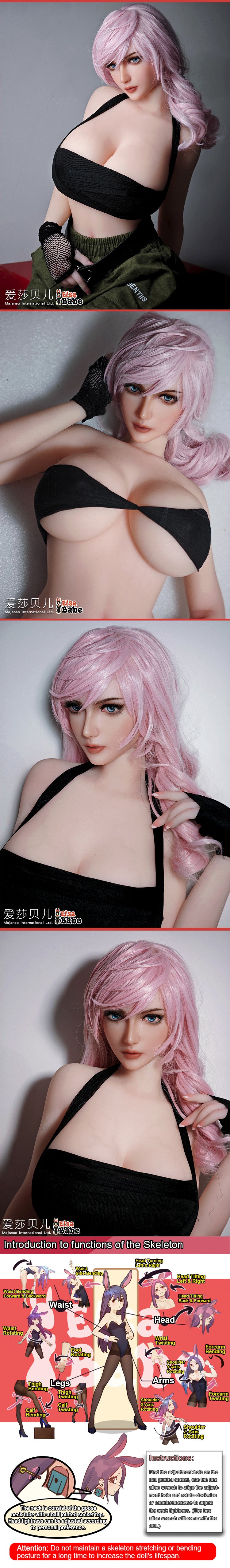 ElsaBabe 102cm ACG Doll Platinum Silicone Love Doll Adult Toy With Metal Skeleton, Matsushima Noriko