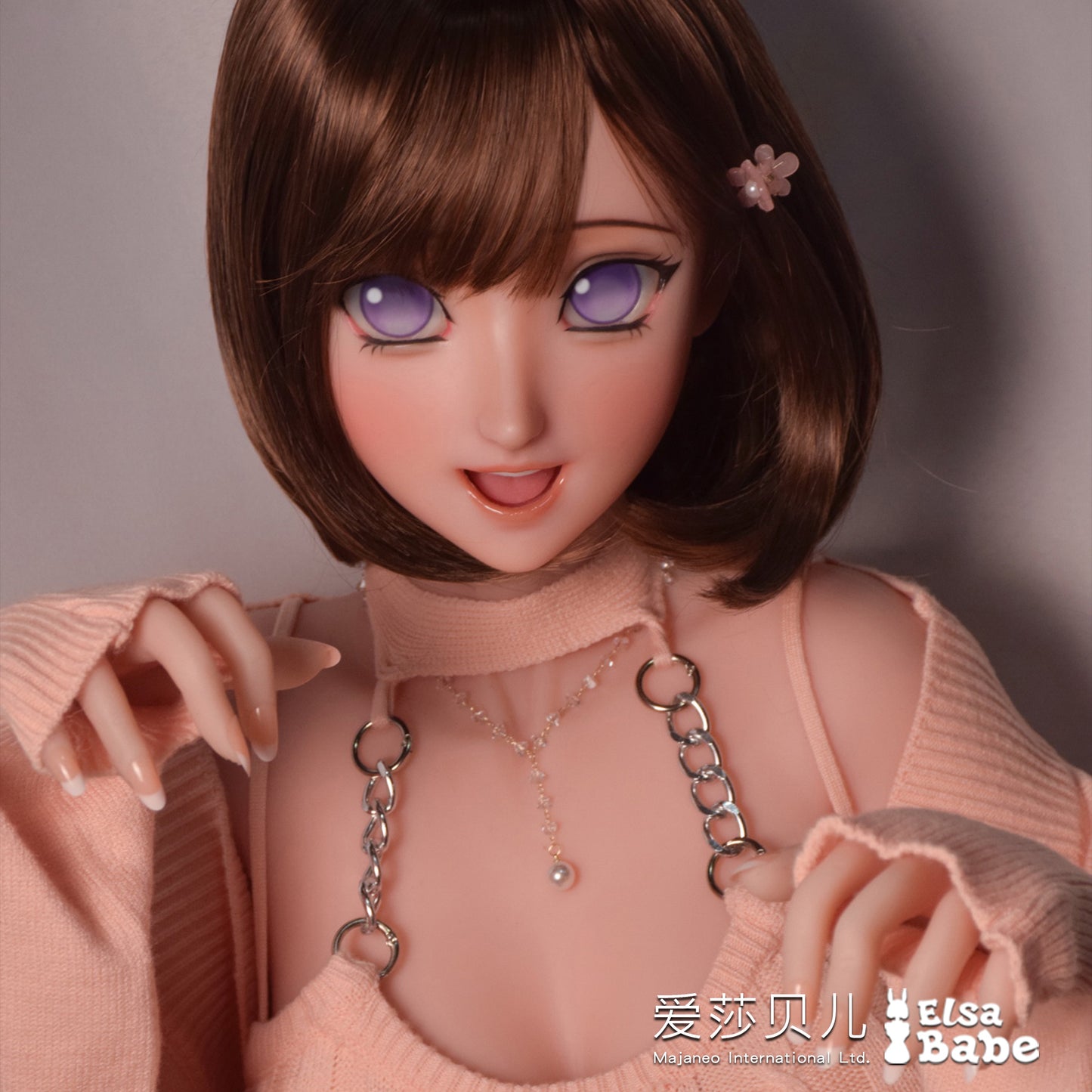 ElsaBabe 83cm Torso ACG Doll Platinum Silicone Love Doll Adult Toy With Metal Skeleton, Hinata Himawari