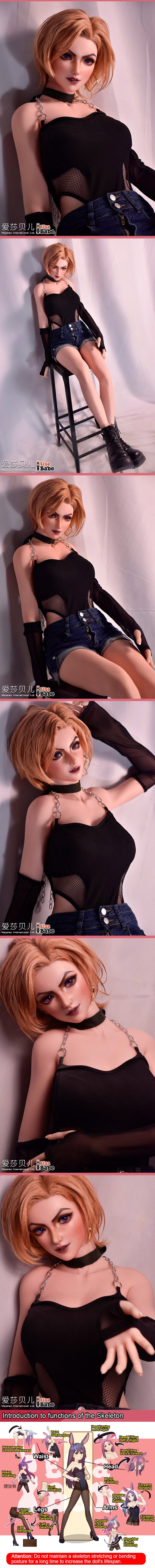 ElsaBabe 165cm Realistic ACG Doll Platinum Silicone Love Doll Adult Toy With Metal Skeleton, Rosalyn Clark