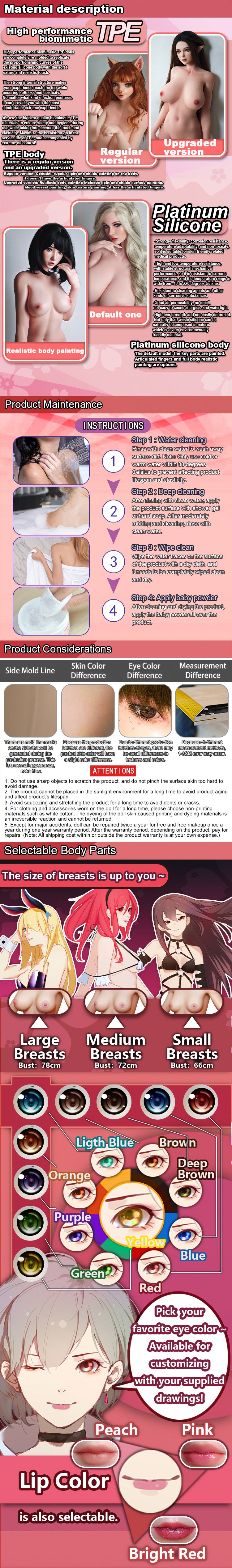 ElsaBabe 148cm Anime Doll Platinum Silicone Love Doll Adult Toy With Metal Skeleton, Koda Sayuri