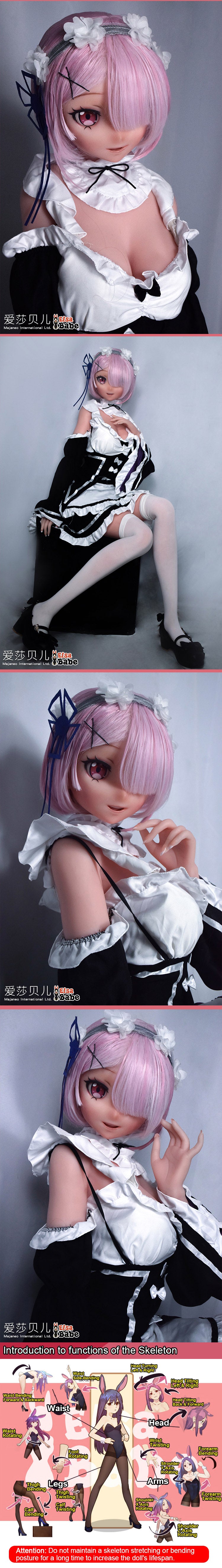 ElsaBabe 148cm Anime Doll Platinum Silicone Love Doll Adult Toy With Metal Skeleton, Mishima Miyo