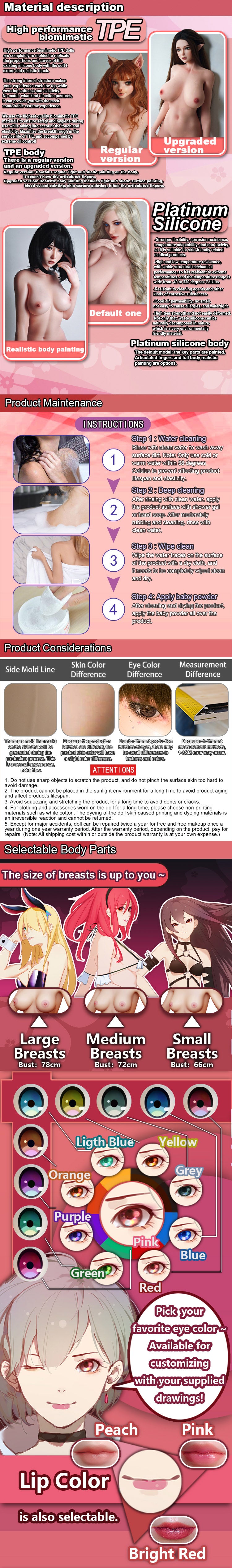 ElsaBabe 148cm Anime Doll Platinum Silicone Love Doll Adult Toy With Metal Skeleton, Niwa Yui