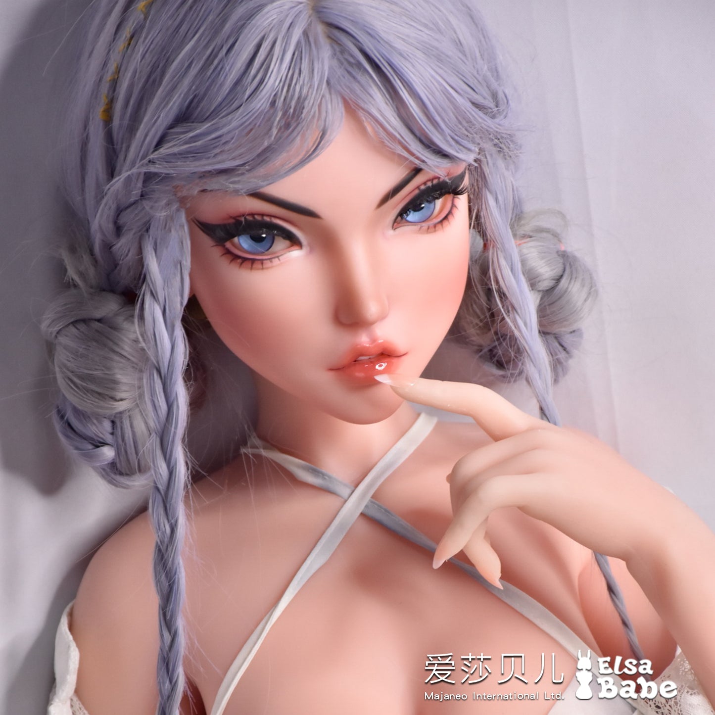 ElsaBabe Anime Doll Head Platinum Silicone Love Doll Heads Only, Aikawa Iori