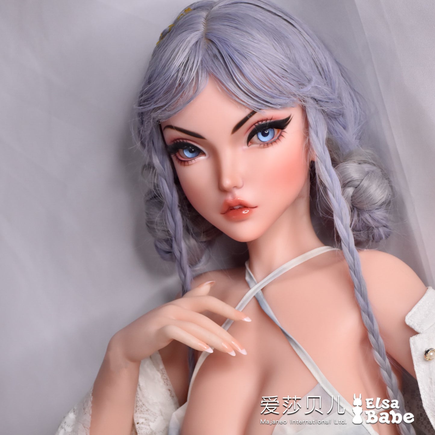 ElsaBabe Anime Doll Head Platinum Silicone Love Doll Heads Only, Aikawa Iori