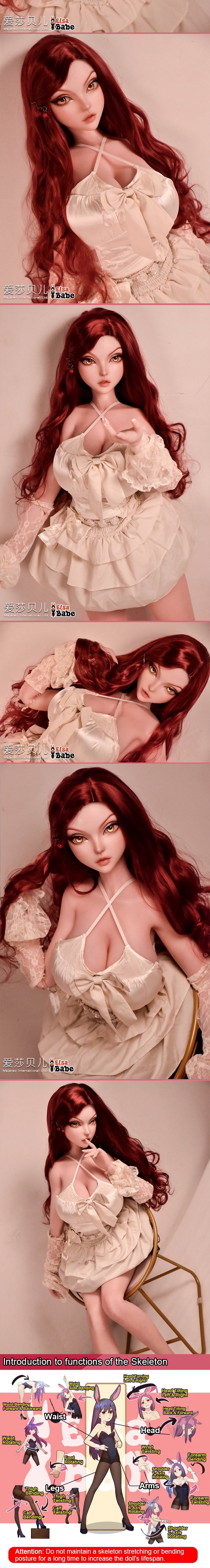 ElsaBabe 148cm Anime Doll Platinum Silicone Love Doll Adult Toy With Metal Skeleton, Andrea Cooper