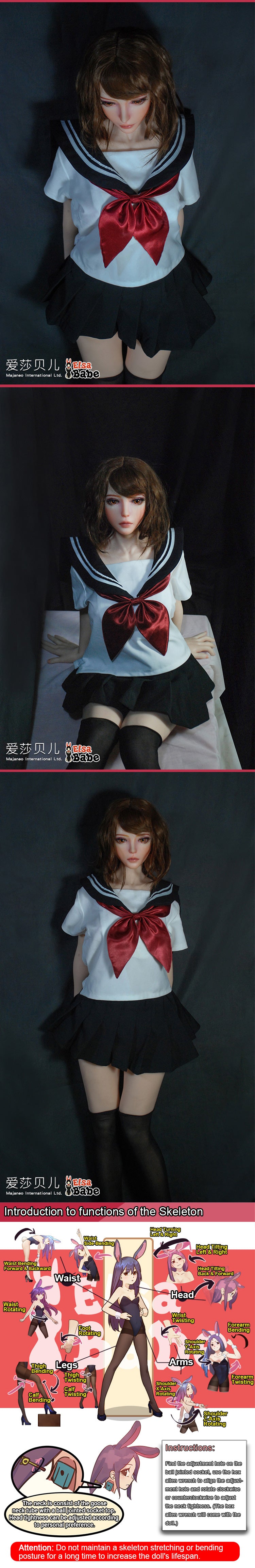 ElsaBabe 102cm ACG Doll Platinum Silicone Love Doll Adult Toy With Metal Skeleton, Takahashi Ayaka