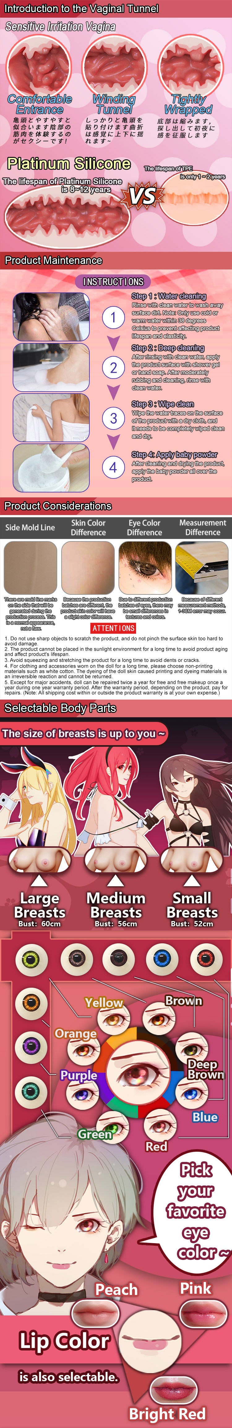 ElsaBabe 102cm ACG Doll Platinum Silicone Love Doll Adult Toy With Metal Skeleton, Ono Aiko