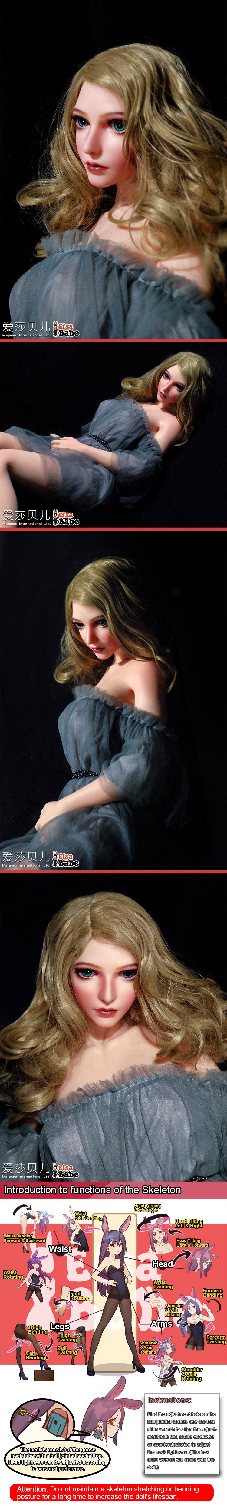ElsaBabe 102cm ACG Doll Platinum Silicone Love Doll Adult Toy With Metal Skeleton, Yamashita Momoe