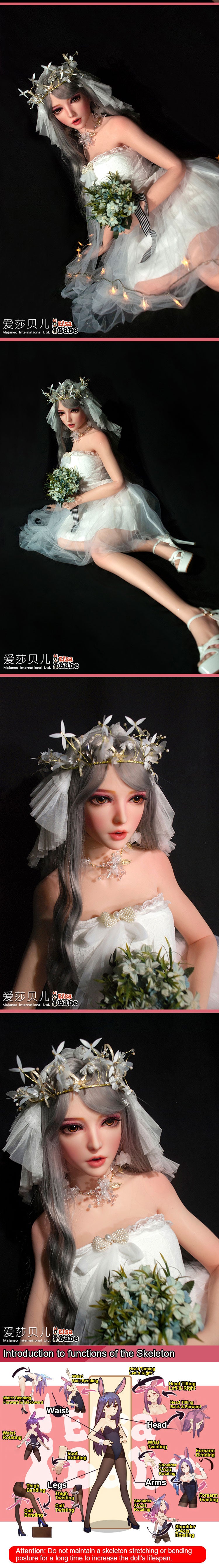 ElsaBabe 148 cm Anime-Puppe Platin-Silikon-Sexpuppe Erotisches Spielzeug mit Metallskelett, Furukawa Natsuki