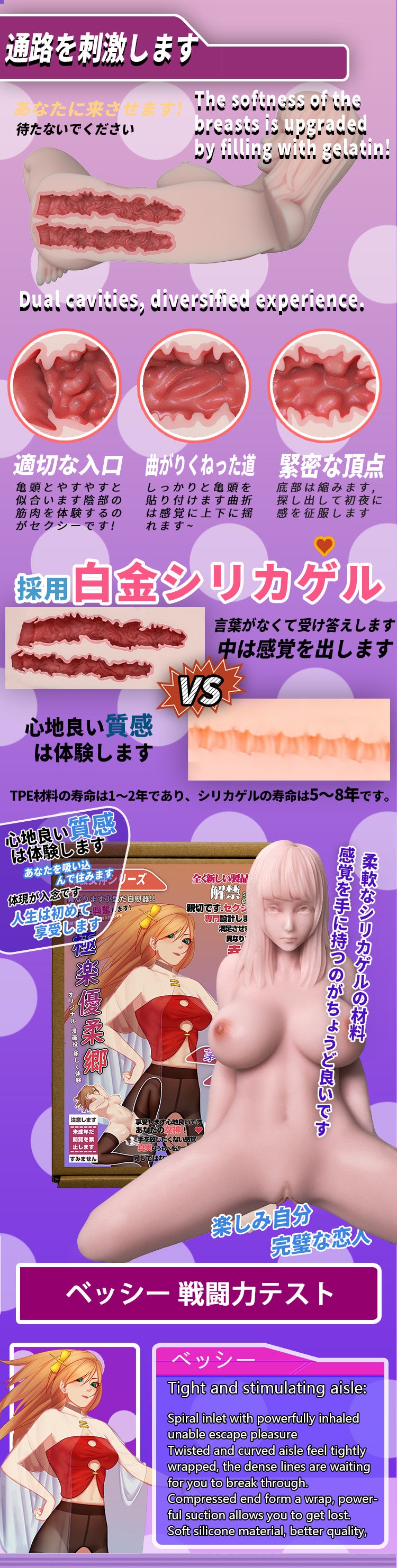 ElsaBabe Large Figurine Male Masturbators Silicone Pussy&Ass Love Toys Kayano Yui