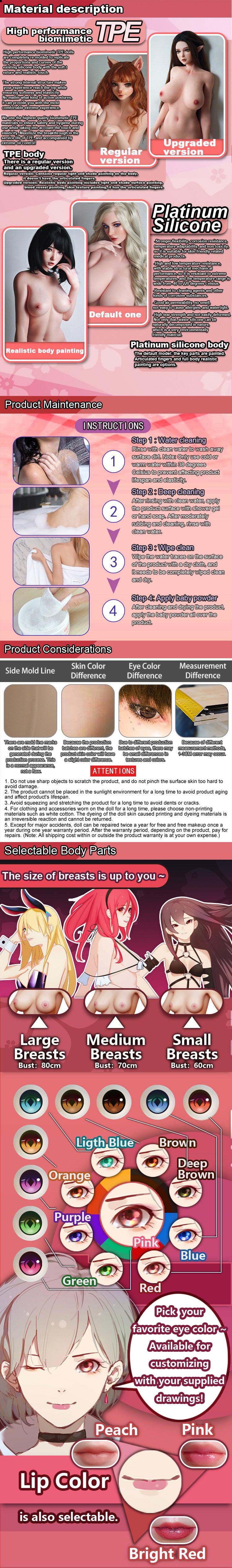 ElsaBabe 148cm Anime Doll Platinum Silicone Love Doll Adult Toy With Metal Skeleton, Asakura Naomi