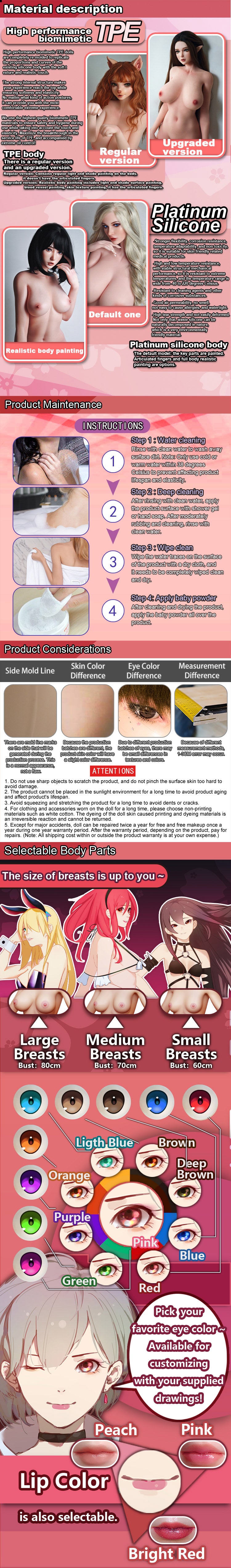 ElsaBabe 148cm Anime Doll Platinum Silicone Love Doll Adult Toy With Metal Skeleton, Hosokawa Hitomi