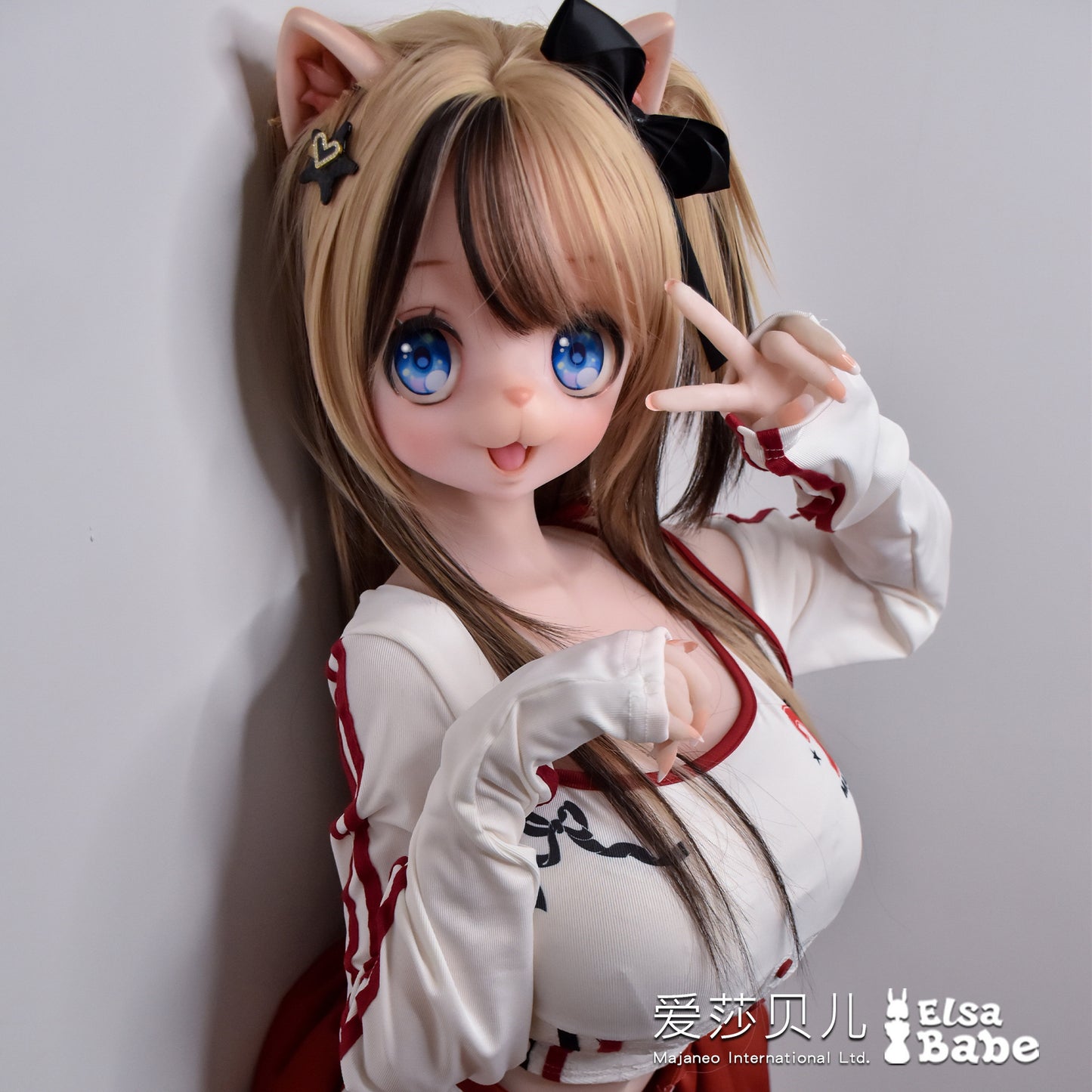 ElsaBabe 150cm Anime Doll Platinum Silicone Love Doll Adult Toy With Metal Skeleton, Nekoha Aya