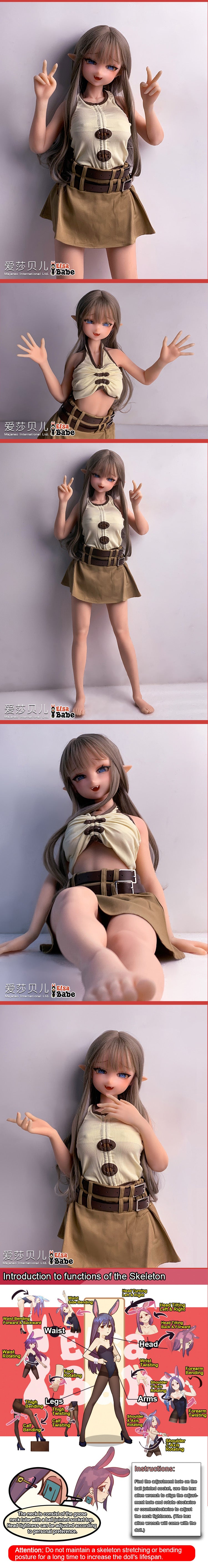 ElsaBabe 102cm Anime Doll Platinum Silicone Love Doll Adult Toy With Metal Skeleton, Ijuuin Mai