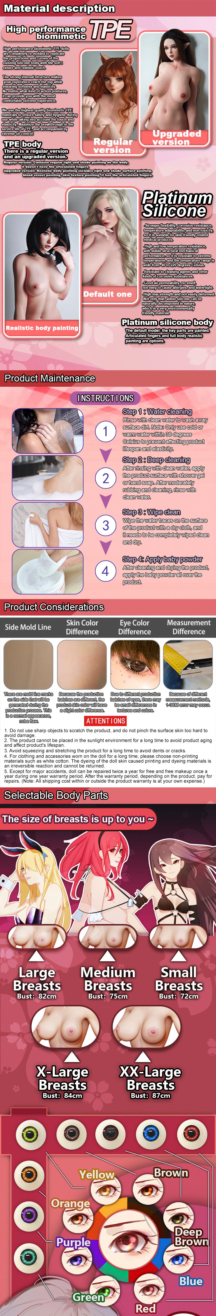 ElsaBabe 150cm ACG Doll Platinum Silicone Love Doll Adult Toy With Metal Skeleton, Sakai Yuriko