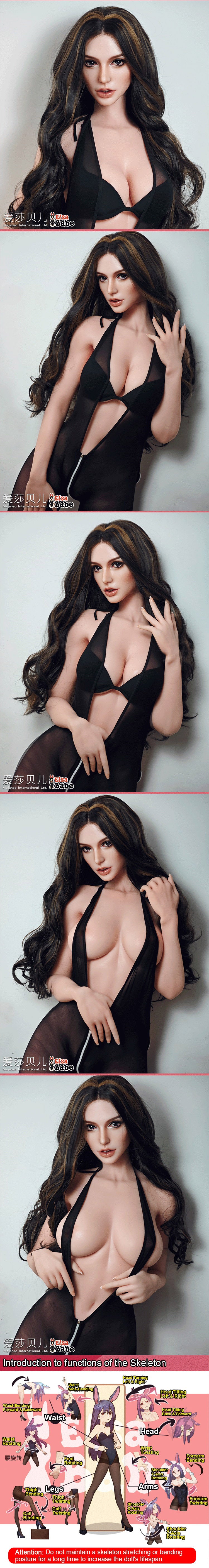 ElsaBabe 160cm Realistic ACG Doll Platinum Silicone Love Doll Adult Toy With Metal Skeleton, Mila Bell
