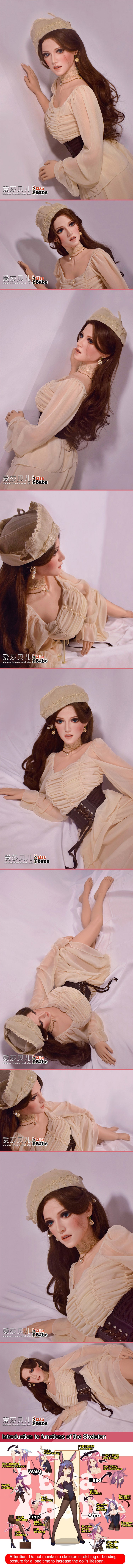 ElsaBabe 165cm Realistic ACG Doll Platinum Silicone Love Doll Adult Toy With Metal Skeleton, Lena Davis