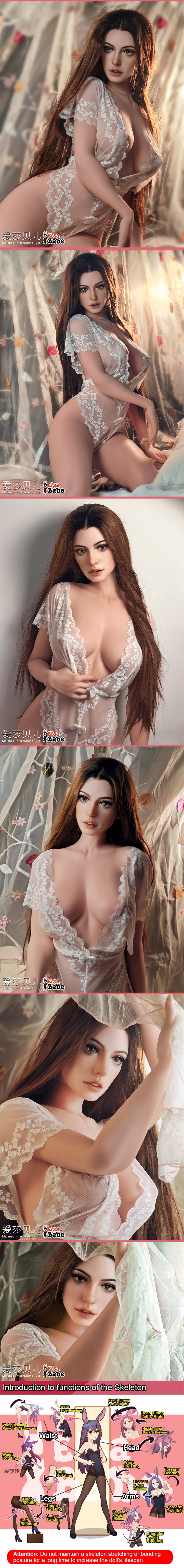 ElsaBabe 160cm Realistic ACG Doll Platinum Silicone Love Doll Adult Toy With Metal Skeleton, Doris Connor