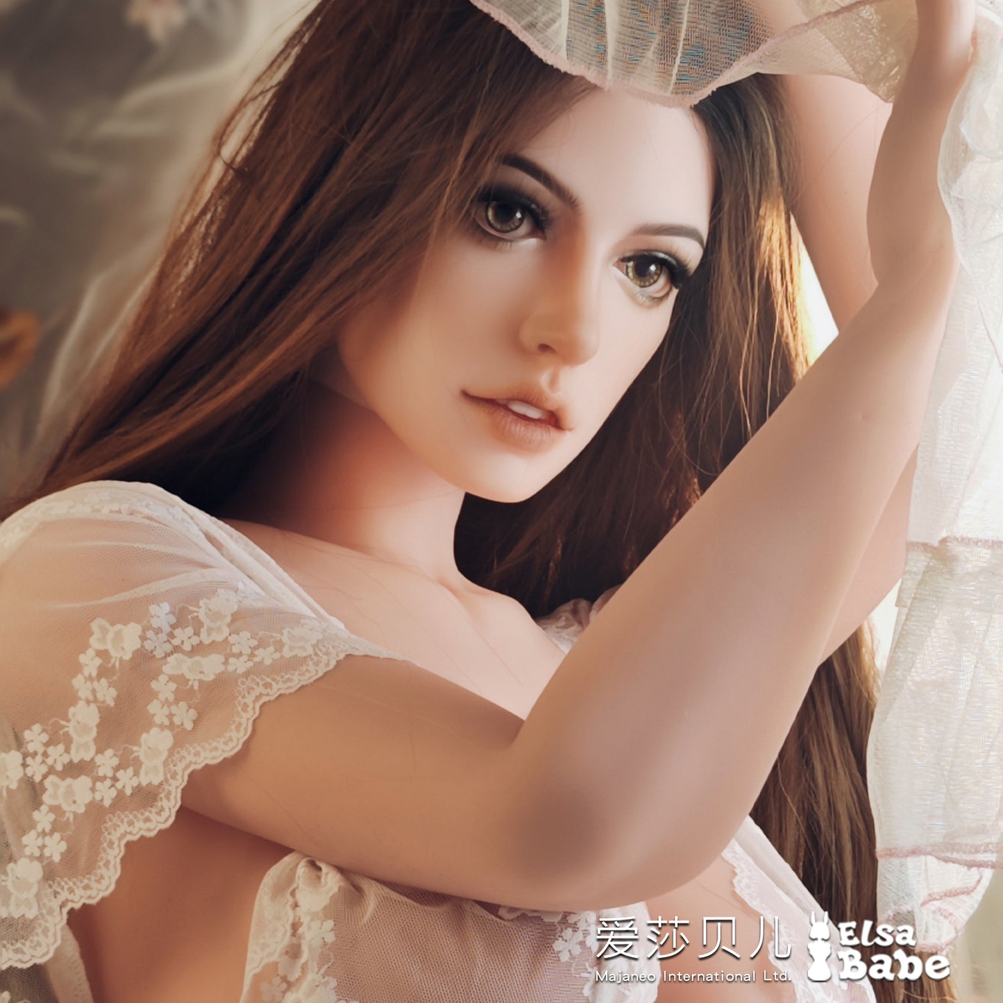 ElsaBabe ACG Doll Head Platinum Silicone Love Doll Heads Only, Doris Connor