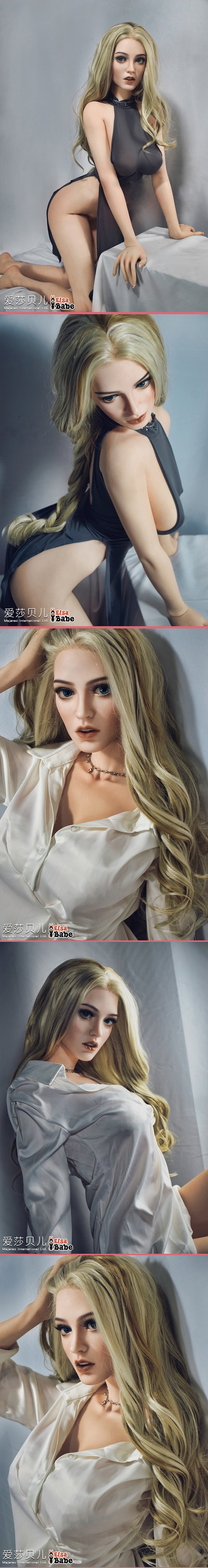 ElsaBabe 165cm Realistic ACG Doll Platinum Silicone Love Doll Adult Toy With Metal Skeleton, Olivia Smith