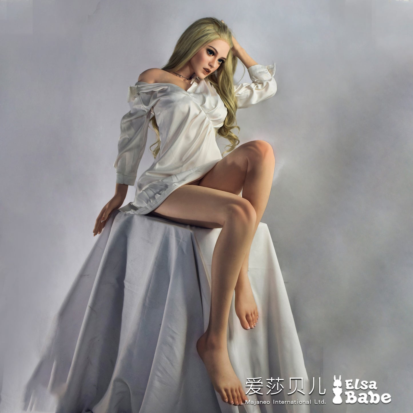 ElsaBabe 83cm Torso ACG Doll Platinum Silicone Love Doll Adult Toy With Metal Skeleton, Olivia Smith