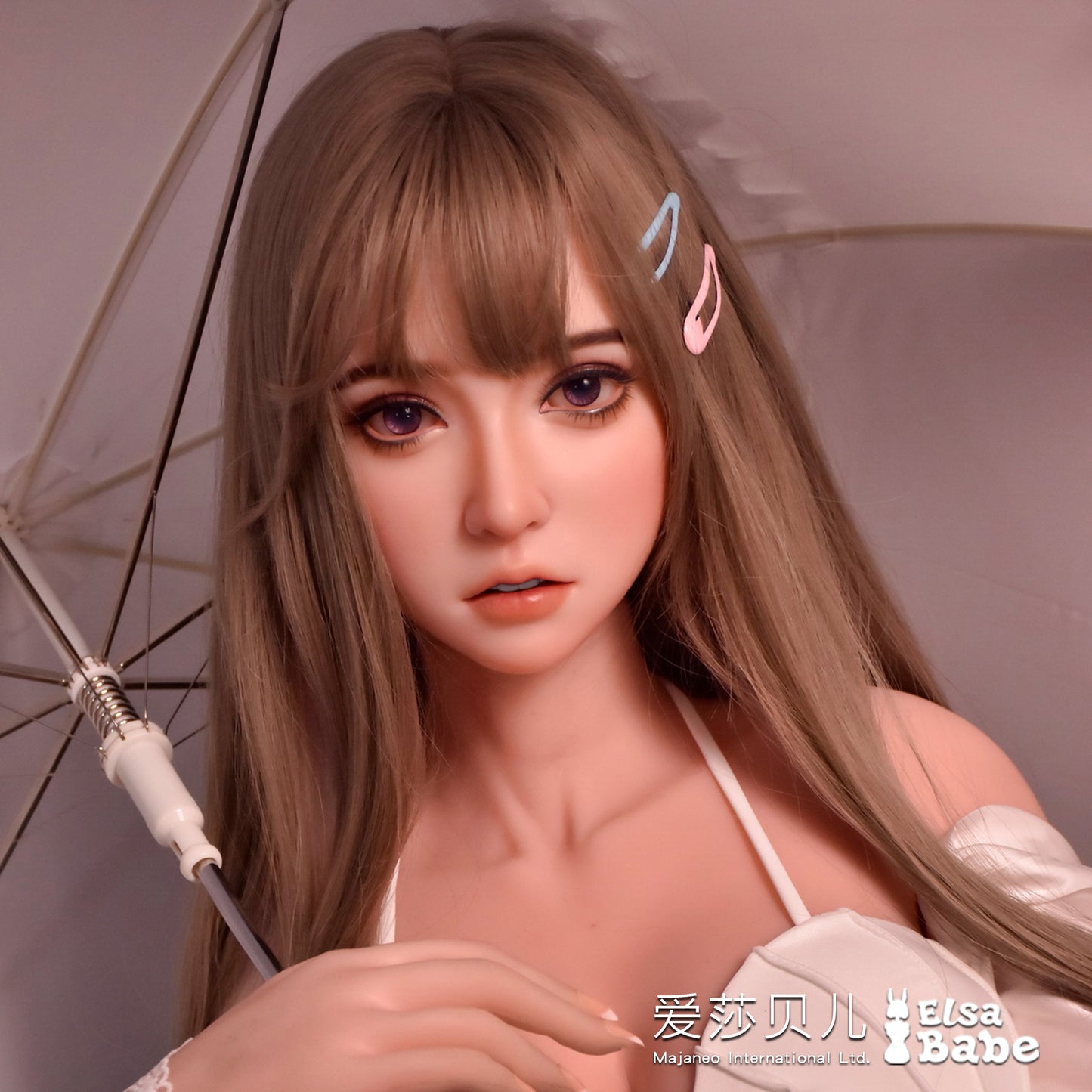 ElsaBabe ACG Doll Head Platinum Silicone Love Doll Heads Only, Ayanokouji Akane