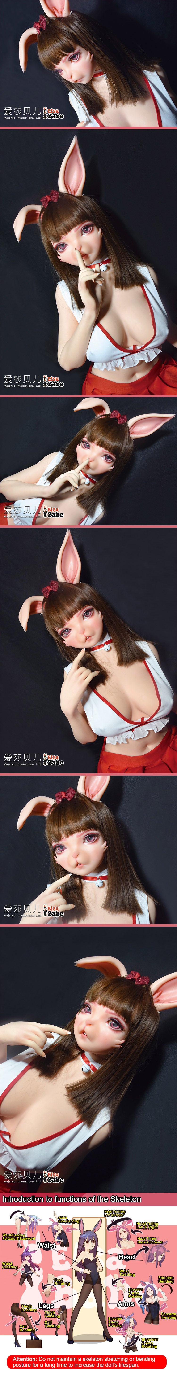 ElsaBabe 150cm Animorphic Doll Platinum Silicone Love Doll Adult Toy With Metal Skeleton, Aida Rina