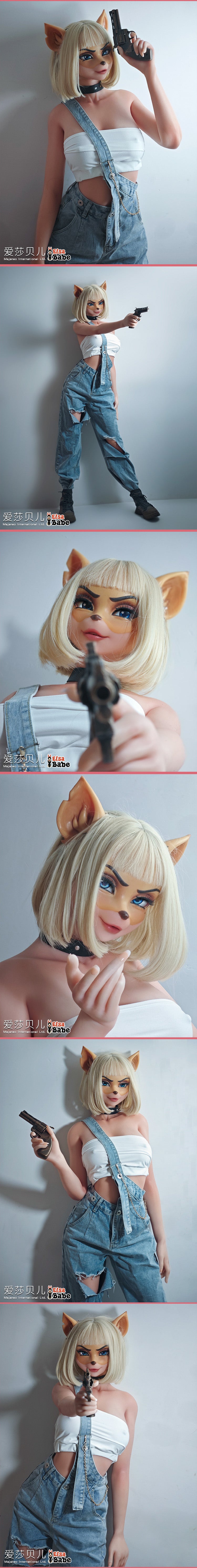 ElsaBabe 165cm Animorphic Doll Platinum Silicone Love Doll Adult Toy With Metal Skeleton, Zana Fox