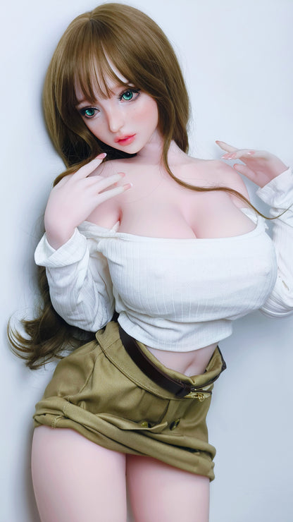 ElsaBabe 148 cm Anime-Puppe Platin-Silikon-Sexpuppe Erotisches Spielzeug mit Metallskelett, Furukawa Natsuki
