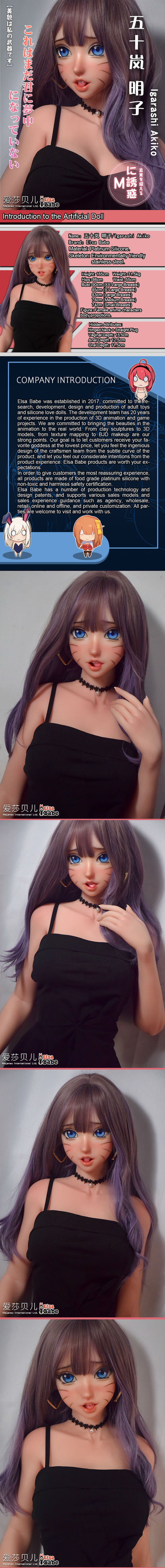 ElsaBabe 165cm Realistic ACG Doll Platinum Silicone Love Doll Adult Toy With Metal Skeleton, Igarashi Akiko