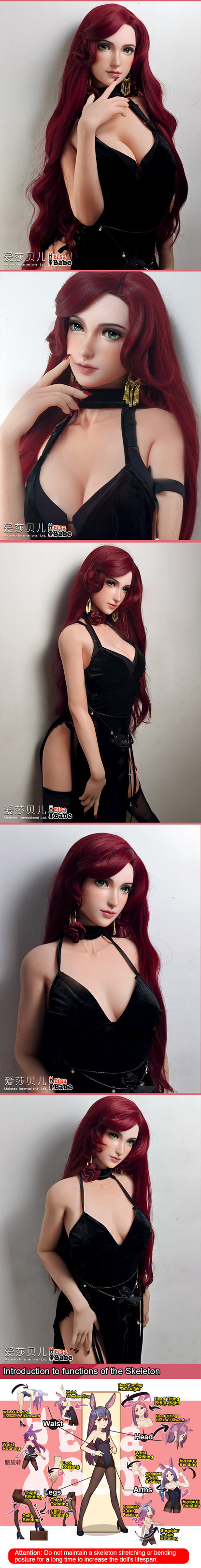 ElsaBabe 148 cm Anime-Puppe Platin-Silikon-Sexpuppe Erotisches Spielzeug mit Metallskelett, Furukawa Natsuki