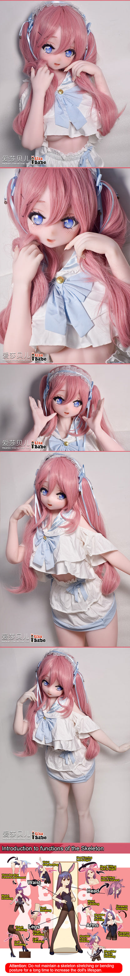ElsaBabe 140cm Anime Doll Platinum Silicone Love Doll Adult Toy With Metal Skeleton, Molly