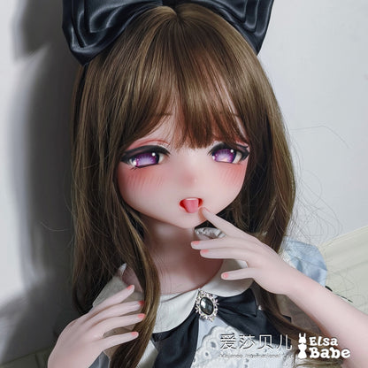 ElsaBabe Anime Doll Head Platinum Silicone Love Doll Heads Only, Suwabe Haruka