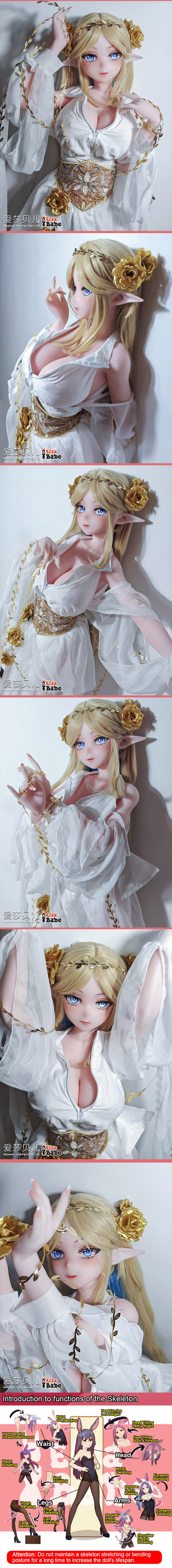 ElsaBabe 148cm Anime Doll Platinum Silicone Love Doll Adult Toy With Metal Skeleton, Nishino Masayo