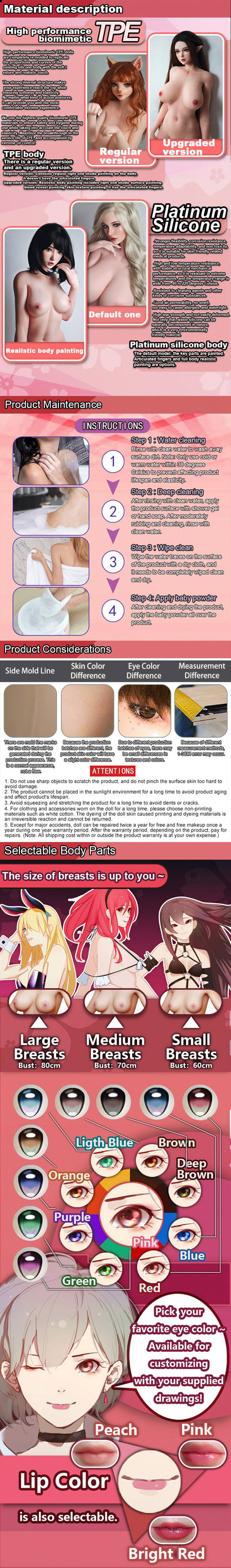 ElsaBabe 148cm Anime Doll Platinum Silicone Love Doll Adult Toy With Metal Skeleton, Itsuki Sango