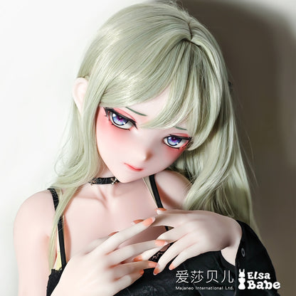 ElsaBabe Anime Doll Head Platinum Silicone Love Doll Heads Only, Shirai Mino