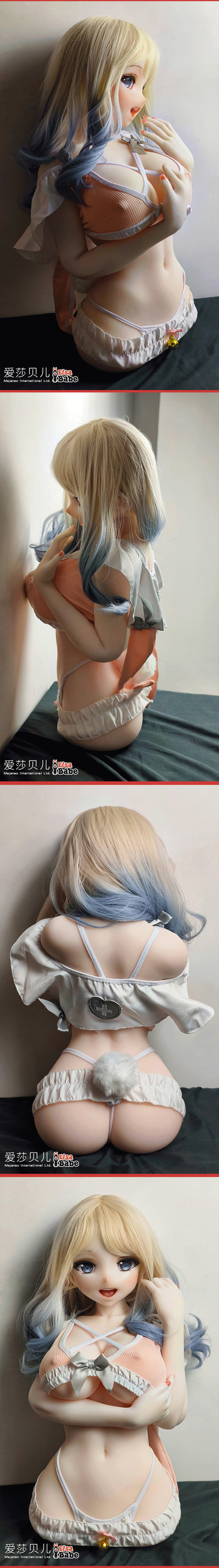 ElsaBabe 57cm Torso ACG Doll Platinum Silicone Love Doll Adult Toy With Metal Skeleton, Hanazawa Arisa