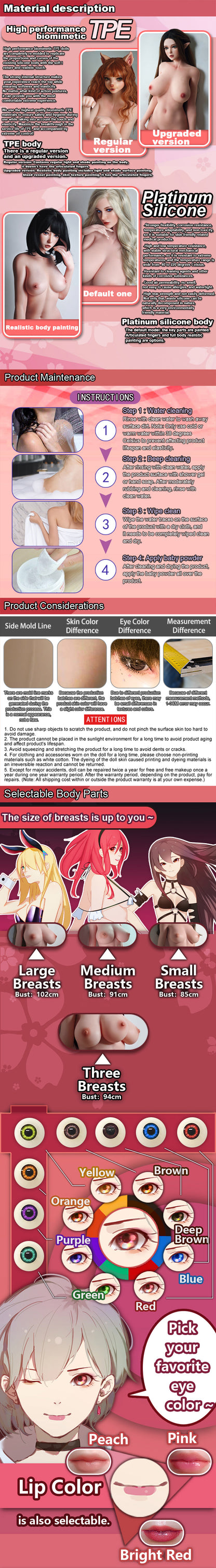 ElsaBabe 148 cm Anime-Puppe Platin-Silikon-Sexpuppe Erotisches Spielzeug mit Metallskelett, Furukawa Natsuki