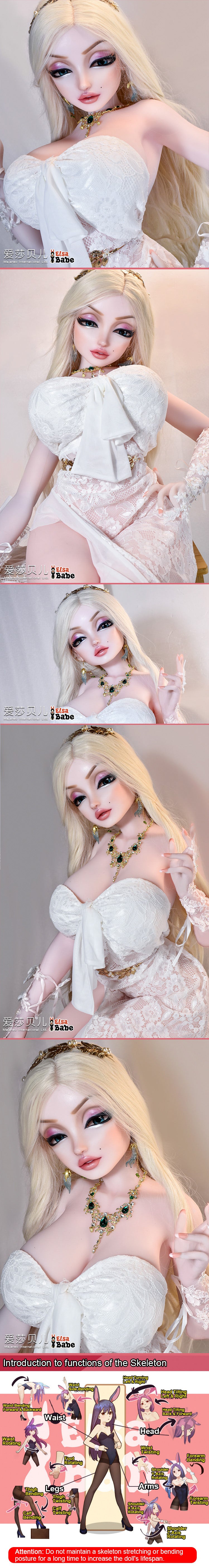 ElsaBabe 148 cm Anime-Puppe Platin-Silikon-Sexpuppe Erotisches Spielzeug mit Metallskelett, Kurai Chiaki