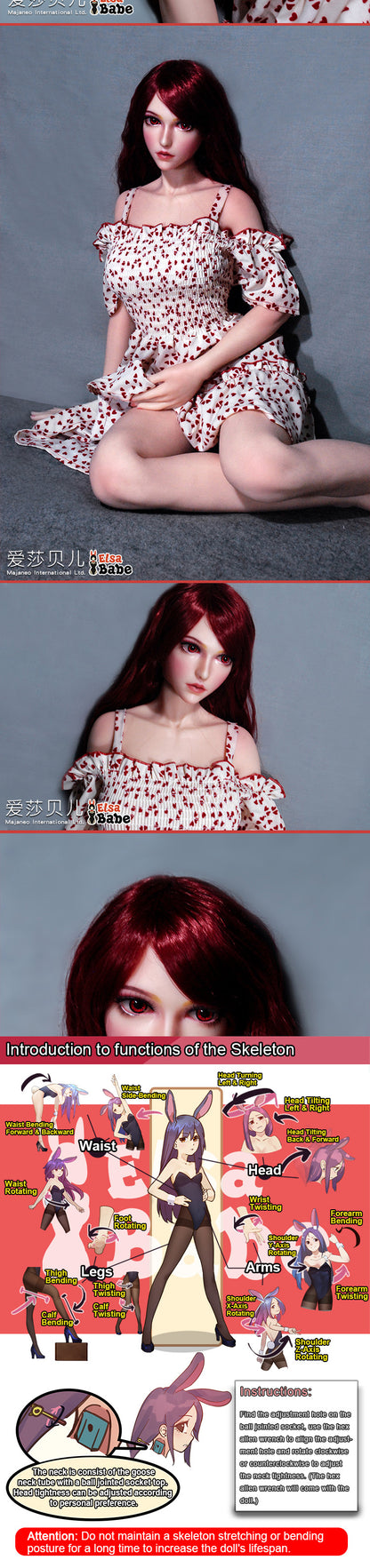 ElsaBabe 102cm ACG Doll Platinum Silicone Sex Doll Erotic Toy With Metal Skeleton, Tsukino Yuka