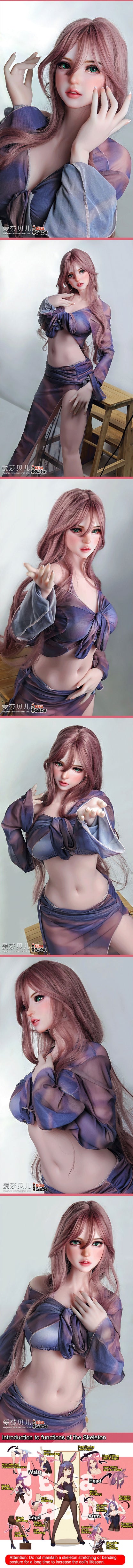 ElsaBabe 148 cm Anime-Puppe Platin-Silikon-Sexpuppe Erotisches Spielzeug mit Metallskelett, Furukawa Natsuki
