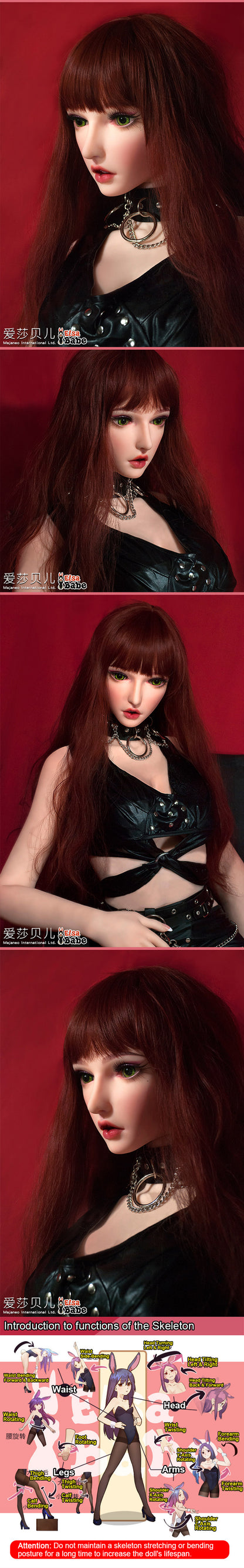 ElsaBabe 148 cm Anime-Puppe Platin-Silikon-Sexpuppe Erotisches Spielzeug mit Metallskelett, Furukawa Natsuki