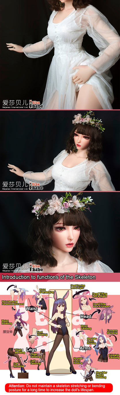 ElsaBabe 165cm Realistic ACG Doll Platinum Silicone Love Doll Adult Toy With Metal Skeleton, Hanyu Ruri
