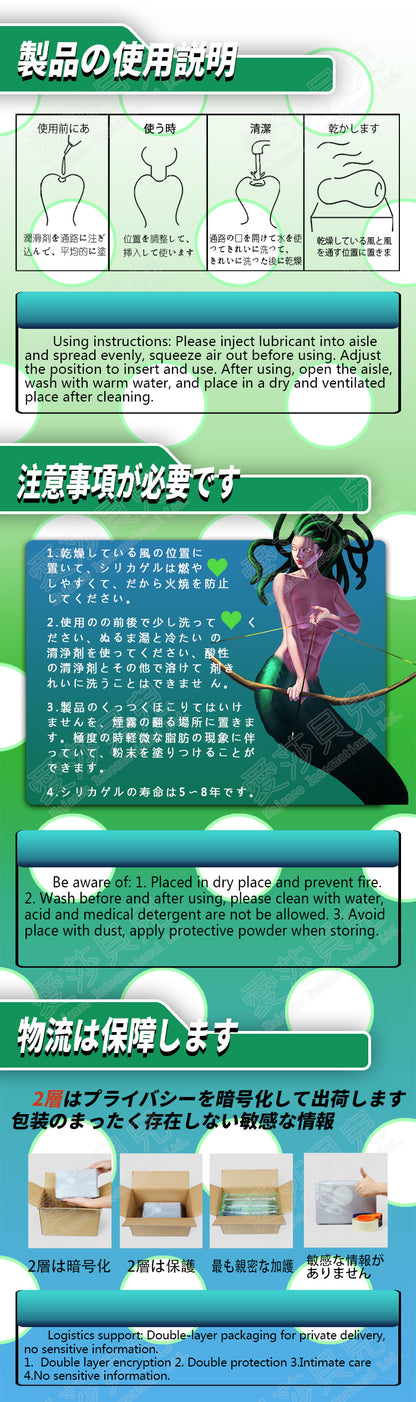 ElsaBabe 3D Male Masturbators Oral Stroker Silicone Deep Throat Love Toys Medusa