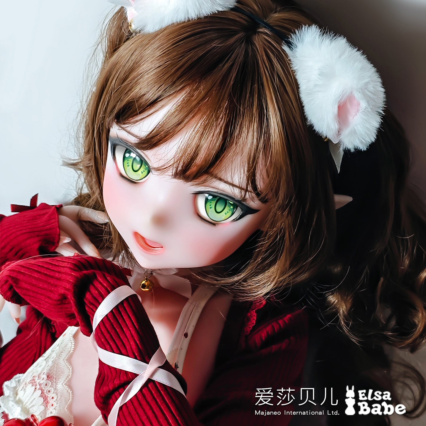 ElsaBabe Anime Doll Head Platinum Silicone Love Doll Heads Only, Mizuki Risa