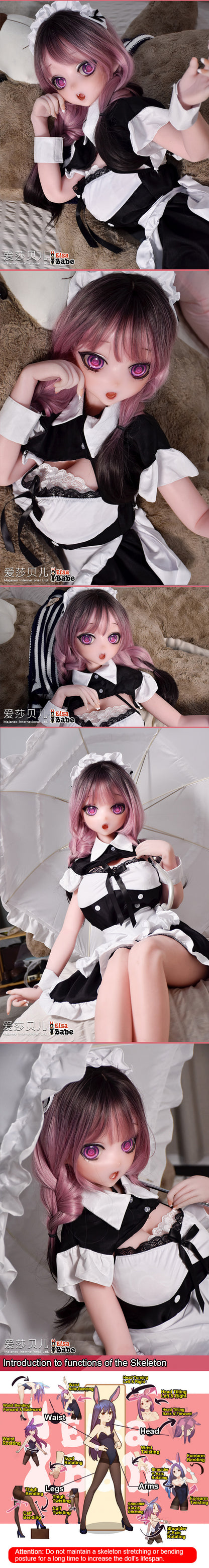 ElsaBabe 148cm Anime Doll Platinum Silicone Love Doll Adult Toy With Metal Skeleton, Hanamori Kaori