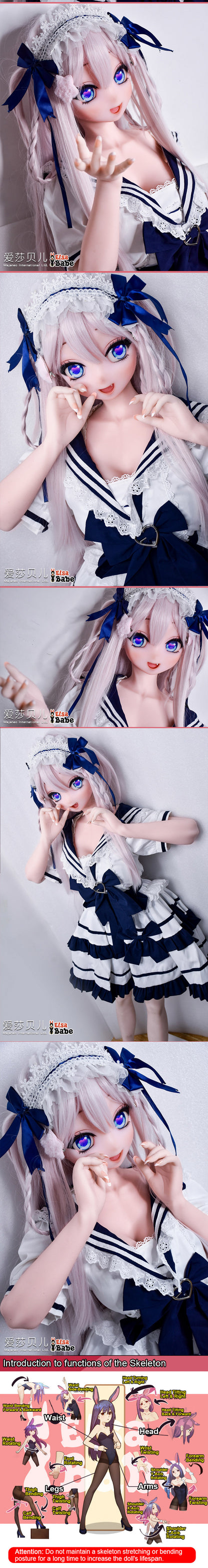 ElsaBabe 148cm Anime Doll Platinum Silicone Love Doll Adult Toy With Metal Skeleton, Saitou Yukie