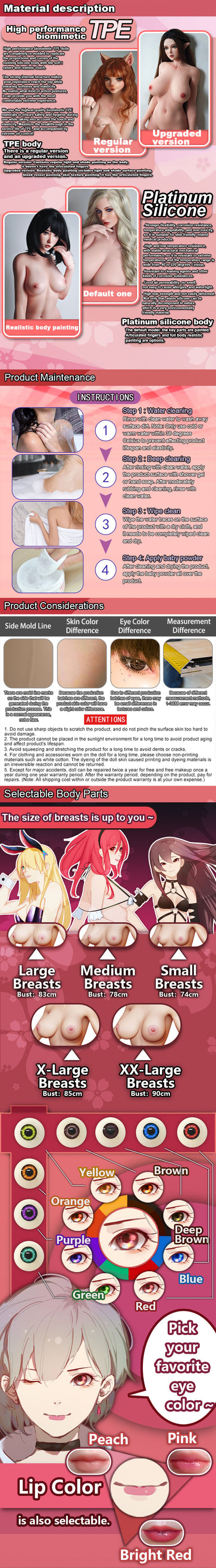 ElsaBabe 165cm Realistic ACG Doll Platinum Silicone Love Doll Adult Toy With Metal Skeleton, Hirosue Yuko
