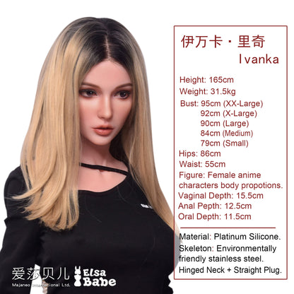 ElsaBabe 165cm Realistic ACG Doll Platinum Silicone Love Doll Adult Toy With Metal Skeleton, Ivanka Ricci